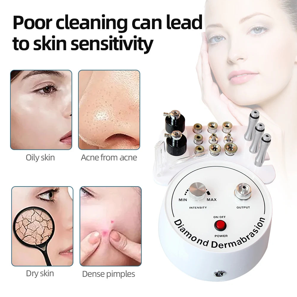 AOKO 3-in-1 Diamond Microdermabrasion Machine – Vacuum Suction & Water Spray Tool for Facial Moisturizing & Skin Exfoliation