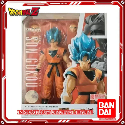 Original Bandai Dragon Ball Z S.H.Figuarts — Super Saiyan God Blue Son Goku Action Figure Model Toy
