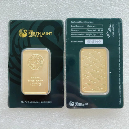 24K Gold Plated Copper Bar – 1g-100g Sealed Bullion Ingot, Non-Magnetic Golden Craft Gift
