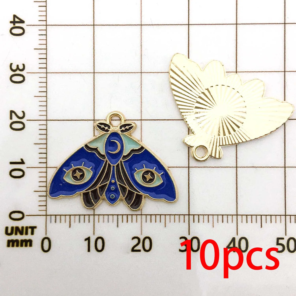 10–12 Piece Halloween Enamel Charms Set - Colorful Moth and Butterfly Pendants for DIY Jewelry Making & Crafts