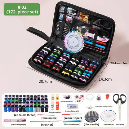Complete Sewing Kit Set - Professional Threads, Needles, Scissors & Tape Measure for DIY Crafts and Home Repairs