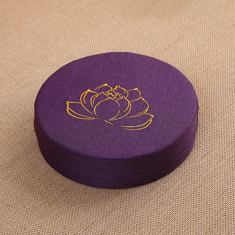 Yoga Meditation Cushion – 40x6cm Hard Linen Lotus Pillow with Backrest, Removable & Washable Tatami Mat