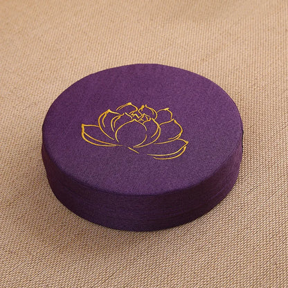 Yoga Meditation Cushion – 40x6cm Hard Linen Lotus Pillow with Backrest, Removable & Washable Tatami Mat