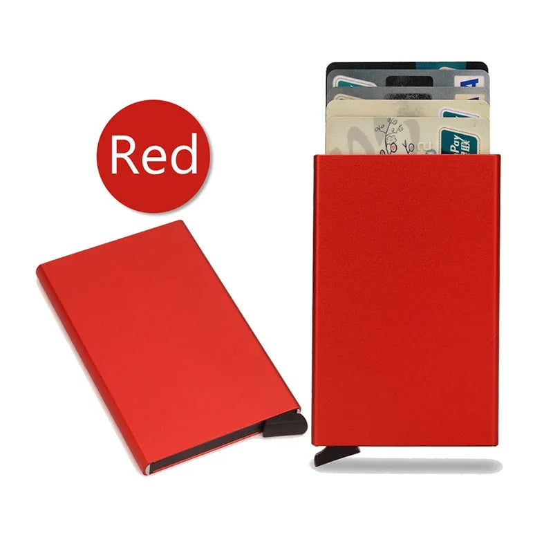 RFID Credit Card Holder for Men – Slim Minimalist Metal Wallet, Luxury ID Bank Card Case, Compact Carteras