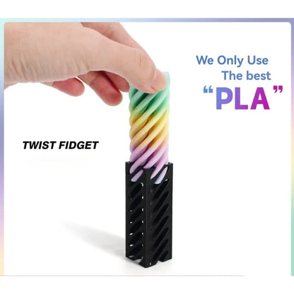 3D Printed Pyramid Impossible Pass-Through Fidget Toy – Spiral Helix Screw Decompression Sculpture Ornament