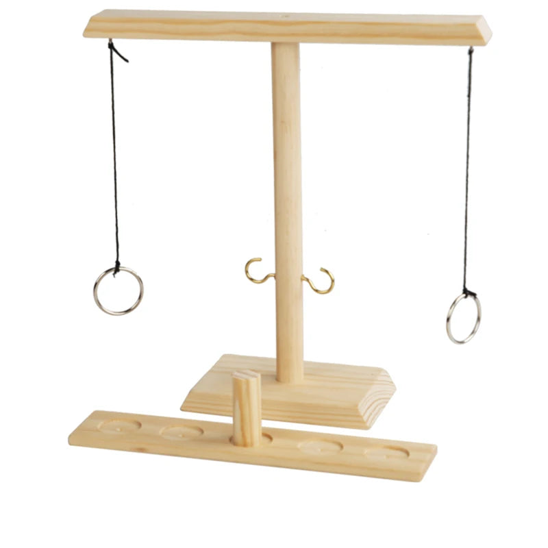 Ring Toss Game Set — Fast-Paced Wooden Board Game for Kids, Adults, Home, Outdoor, Party & Drinking Fun