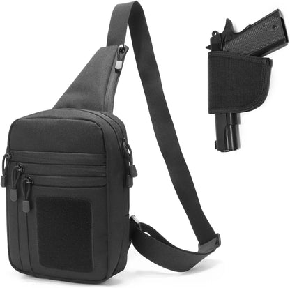Outdoor Hunting Tactical Shoulder Bag - Concealed Carry Pistol Holster, Waterproof Crossbody Gun Sling Chest Pack