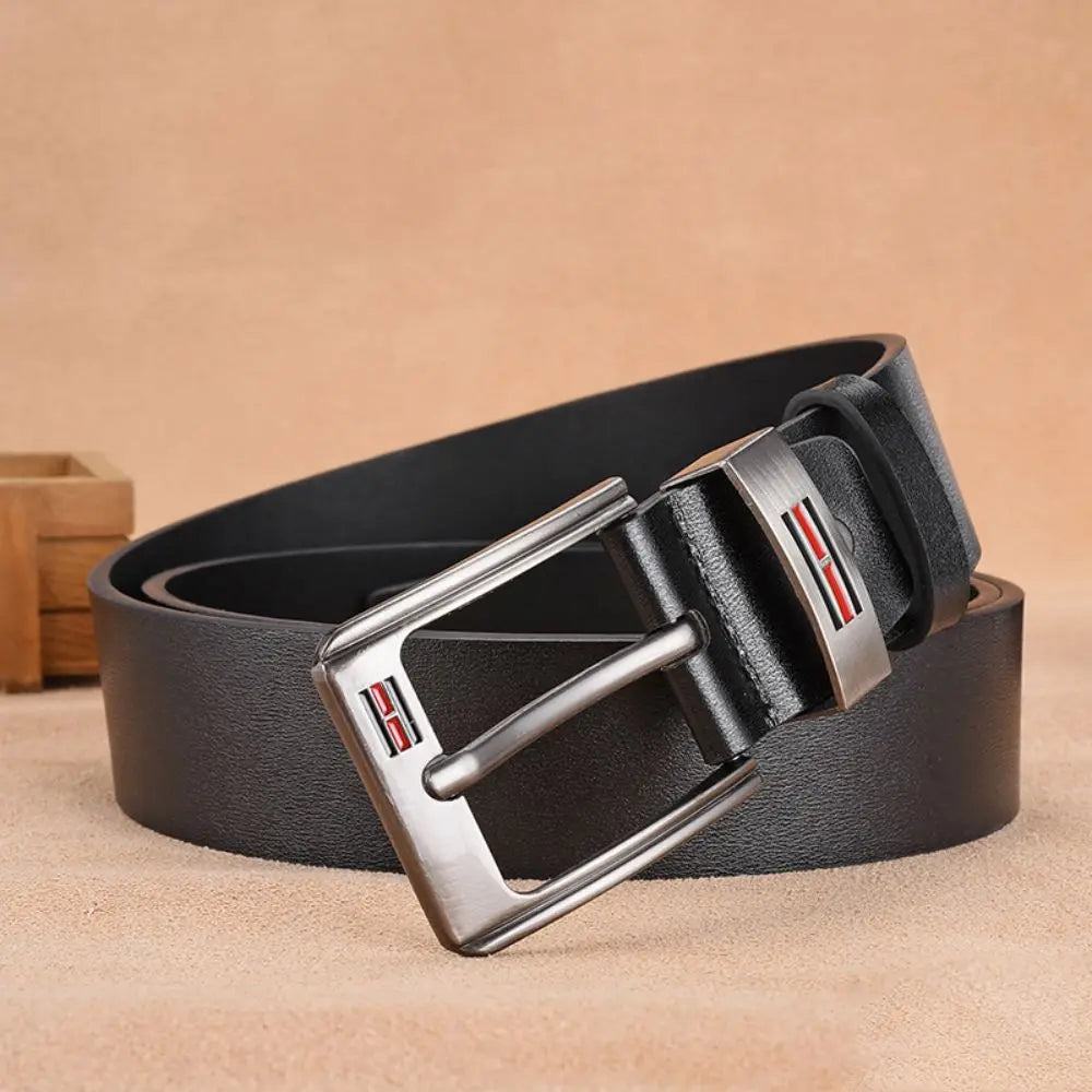 Genuine Leather Men's Belt – High-Quality Buckle, Cowskin Casual & Business Waistband, Cowboy Fashion 2024 New