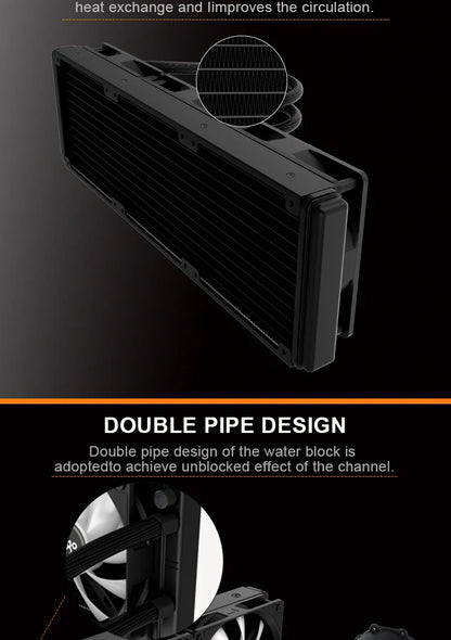 Aigo ACSE Water Cooling CPU Cooler – 120/240mm RGB Fan Liquid Heatsink Radiator for LGA 2066/2011/1151/1155/AM3+/AM4