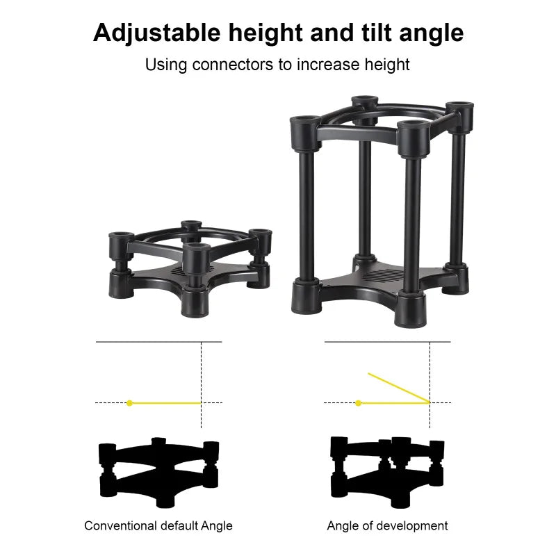 Desktop Speaker Stands – Removable Shock Absorber Monitor Audio Brackets for 5/6/8-Inch Speakers