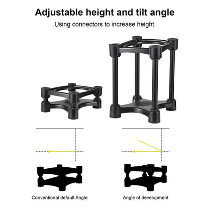 Desktop Speaker Stands – Removable Shock Absorber Monitor Audio Brackets for 5/6/8-Inch Speakers