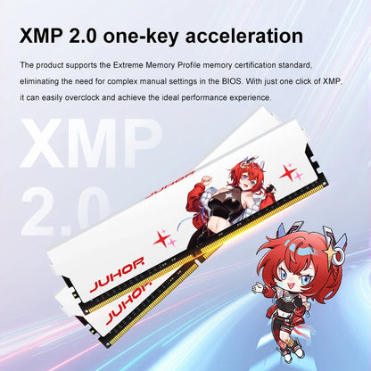 JUHOR DDR4 Gaming RAM – 8GB/16GB 3200MHz-3600MHz Desktop Memory Kit (8GX2/16GX2)