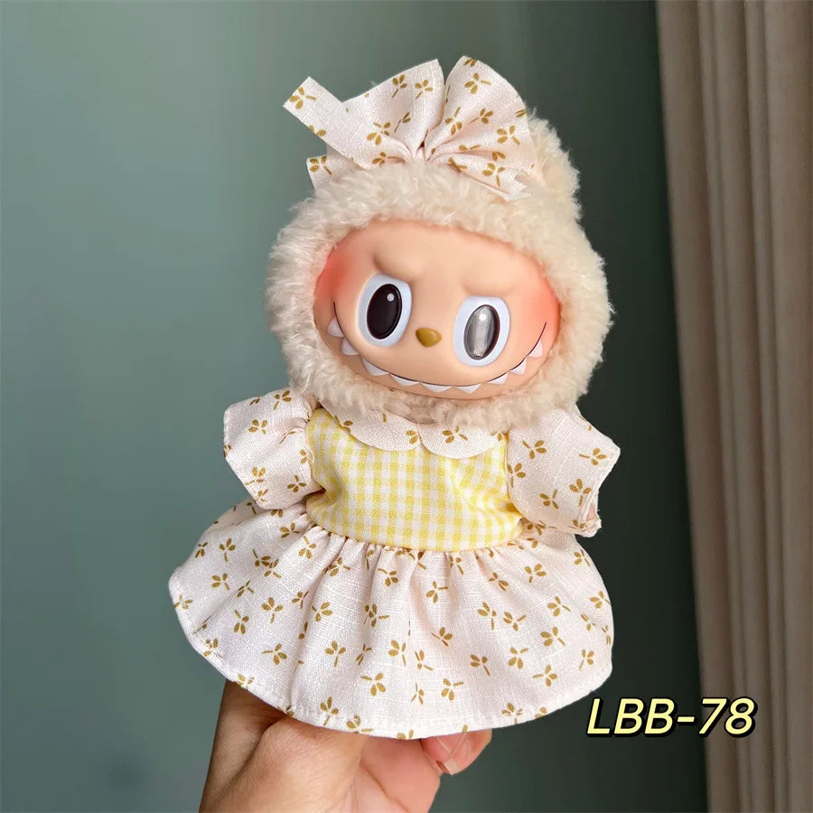 15-17CM Labubu Doll Clothes – Mini Plush Cotton Outfits for I, II, III Dolls, Party & Gift Accessories