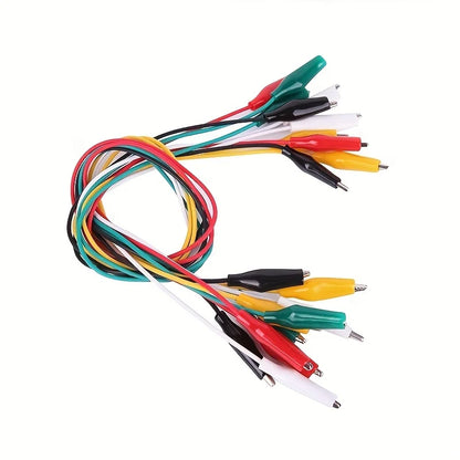1Set/10PCS Alligator Clips – Double-Ended Crocodile Clips for Electrical DIY Test Leads, 46CM Jumper Wire Test Clips