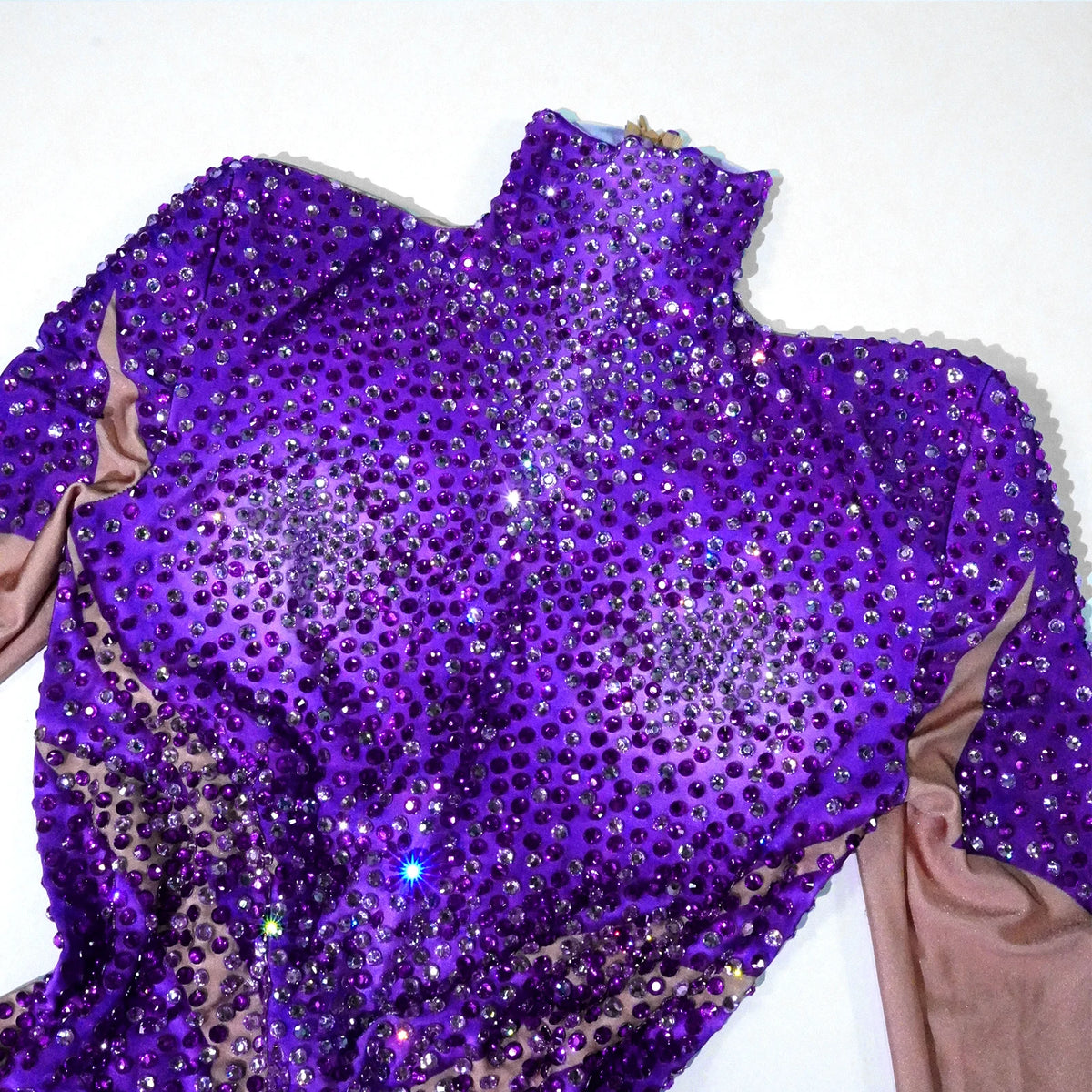 Purple Rhinestone Bodysuit - Prom, Dance, Nightclub & Stage Performance Costume