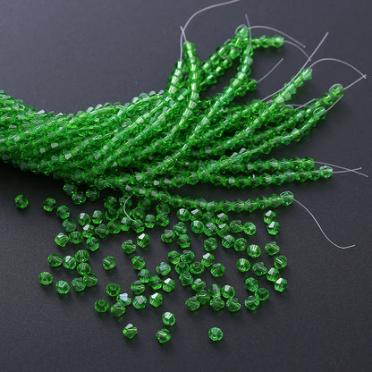 3/4mm Crystal Bicone Glass Beads - White Loose Faceted Beads for DIY Bracelets, Earrings & Jewelry Making