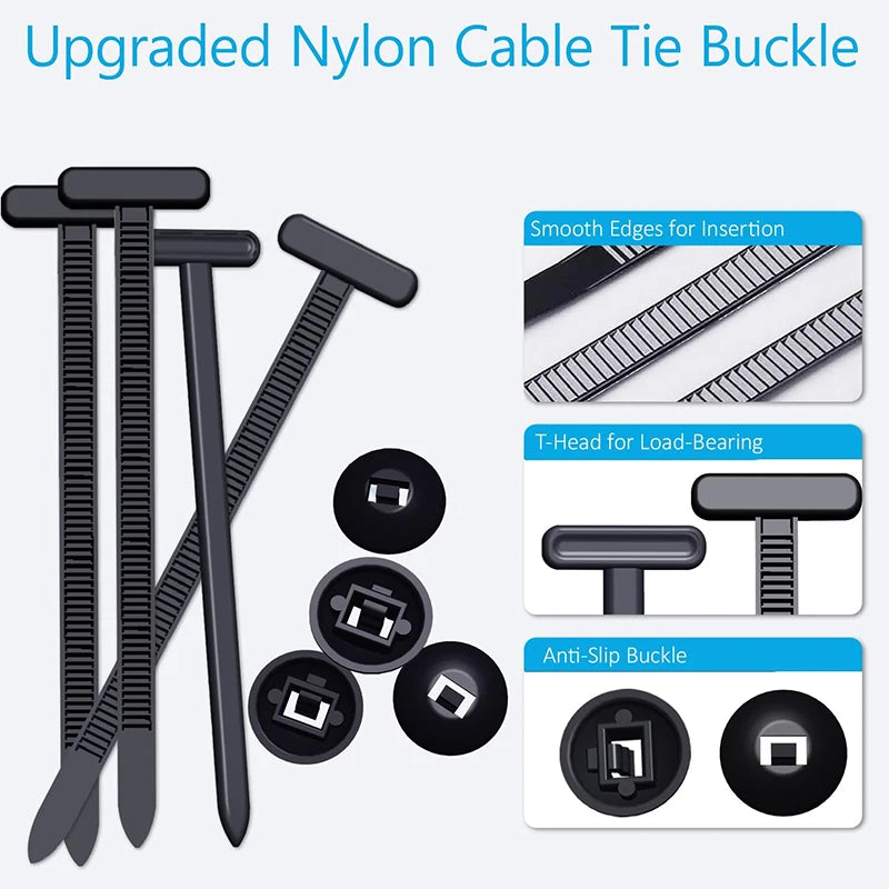 Universal Nylon Cable Tie Buckle - Self Locking Auto Fastener Strap for Car Repair and Cable Management