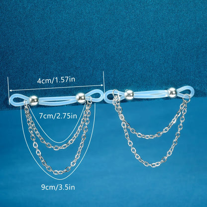 Adjustable Fake Nipple Rings - No-Pierce Acrylic Body Jewelry with Sparkling Accents for Parties & Events