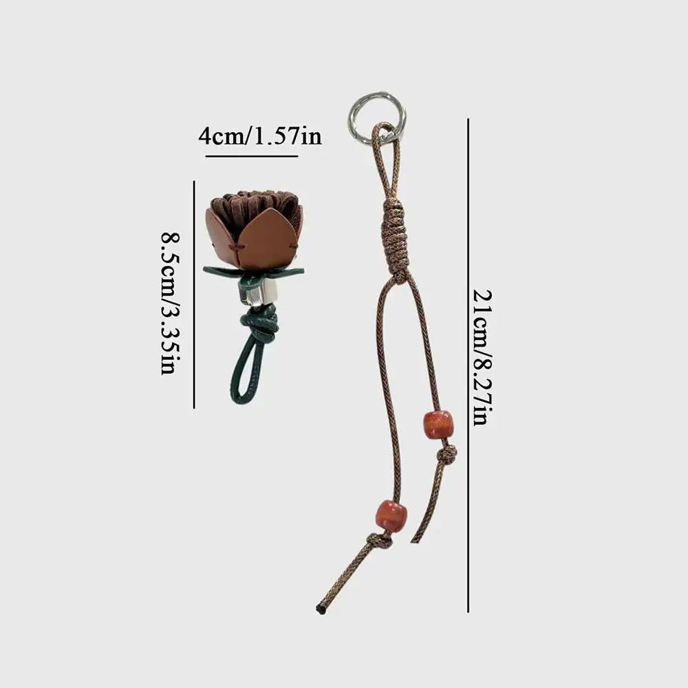 Handmade Pinecone Flower Ball Bag Charm – Cute Tassel Rope Keychain Pendant for Purses & Handbags