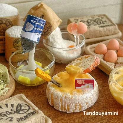 Miniature Kitchen Scene Props – Eggs, Flour & Cake for 1:6 1:8 1:12 BJD & Blythe Dollhouse DIY Accessories