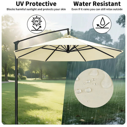 Universal Replacement Patio Umbrella Canopy – Waterproof Sunshade Cover for Garden Parasol (2m/2.5m/2.7m/3m, 6 & 8 Ribs)