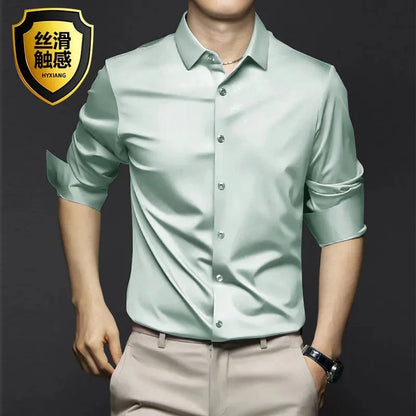 Men's Wrinkle-Resistant Dress Shirt - Non-Iron Long Sleeve Business Casual Shirt S-5XL