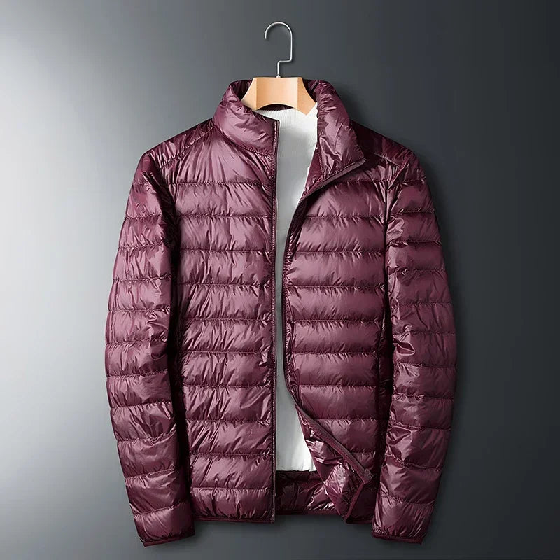 UETEEY Men’s Ultra-Light White Duck Down Jacket – Waterproof Casual Outdoor Padded Coat, Autumn Winter Lightweight