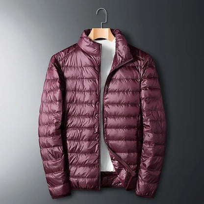 UETEEY Men’s Ultra-Light White Duck Down Jacket – Waterproof Casual Outdoor Padded Coat, Autumn Winter Lightweight
