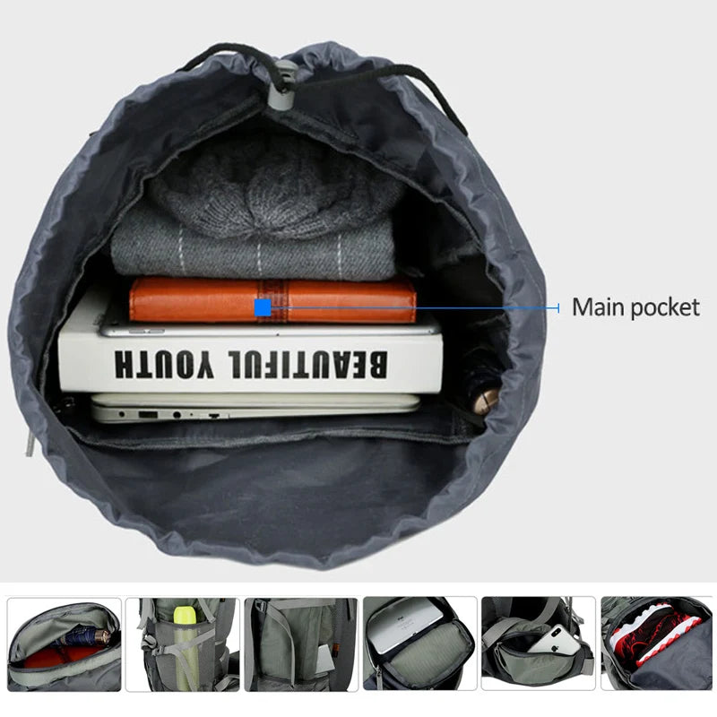 75L Camping & Hiking Backpack with Rain Cover - Outdoor Travel, Trekking & Climbing Rucksack for Men