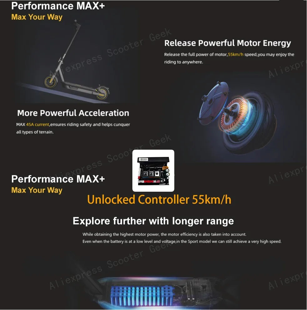 MAX G2 Electric Scooter Custom Controller – Unlimited Speed Upgrade for Ninebot Max G2/G2E/G2D Motherboard
