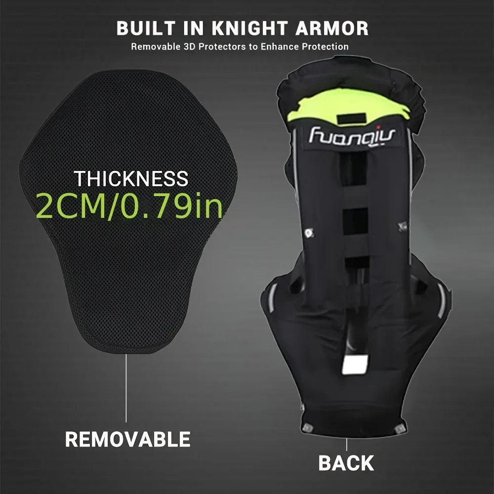 Motorcycle Airbag Vest for Men – Reflective Life Jacket, Protective Moto Vest for Motocross, S-3XL Size