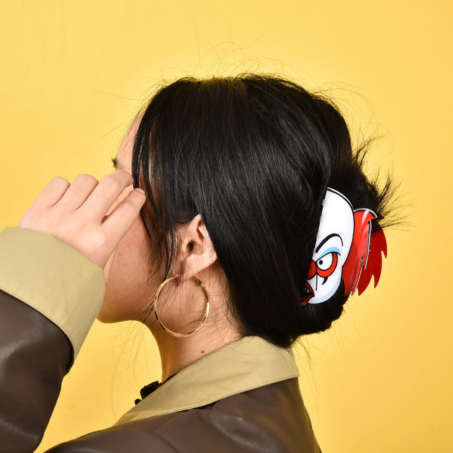 New Horror Series Hair Clips — Acrylic Claw Clips with Clown, Crab, and Shark Designs, Halloween Hair Accessories for Women