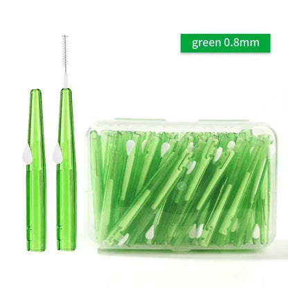 30-Piece Interdental Toothpick Brushes – 0.6-1.5mm I-Shape Dental Floss for Oral Care