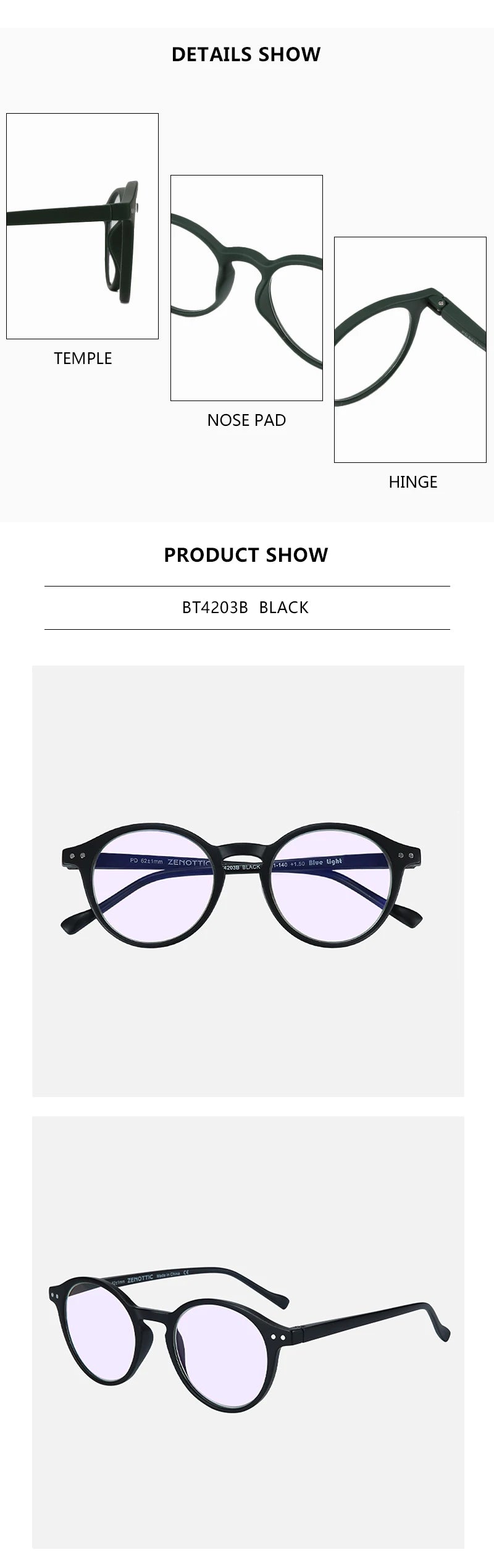 ZENOTTIC 2025 Retro Reading Glasses – Anti-Blue Light Blocking Eyeglasses for Women & Men, Diopter 0 to 4.0