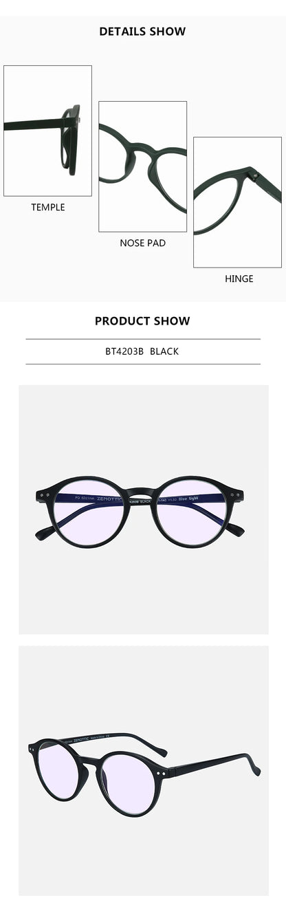 ZENOTTIC 2025 Retro Reading Glasses – Anti-Blue Light Blocking Eyeglasses for Women & Men, Diopter 0 to 4.0