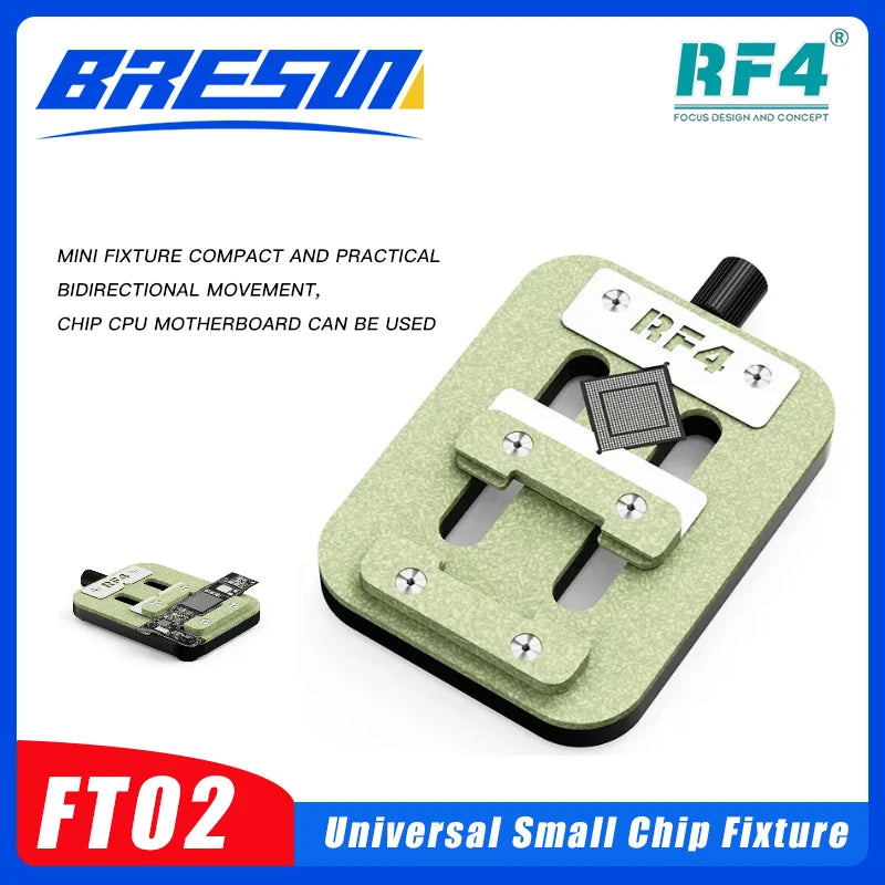 RF4 FT02 Universal PCB Holder – Precision Mainboard Fixture with Adjustable Clamp for IC Chip Repair & Soldering