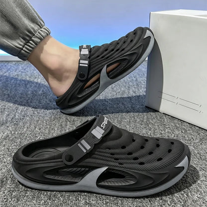 Men's EVA Outdoor Slippers - Non-Slip Closed-Toe Thick Soft Platform Summer Sandals for Men
