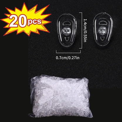 DIY Clear Oval Air Chamber Eyeglass Nose Bracket - Silicone Nose Pads, Anti-Drop Eyewear Bracket for Sunglasses & Glasses Accessories