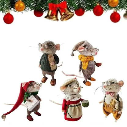 Cute Needle Felted Christmas Mouse – Handmade Holiday Ornaments & Craft Decorations