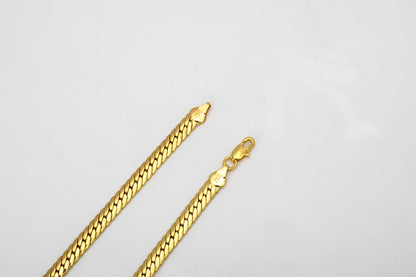 Sunny Jewelry Gold Plated Copper Snake Chain Necklace for Men & Women - Italy 750, High Quality for Daily Wear & Gifts