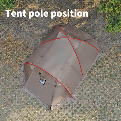 Fireproof Hot Tent for 2 People – Waterproof Extend Dome with Stove Jack & Snow Skirt, 4-Season Camping, Hiking, Hunting Winter Shelter