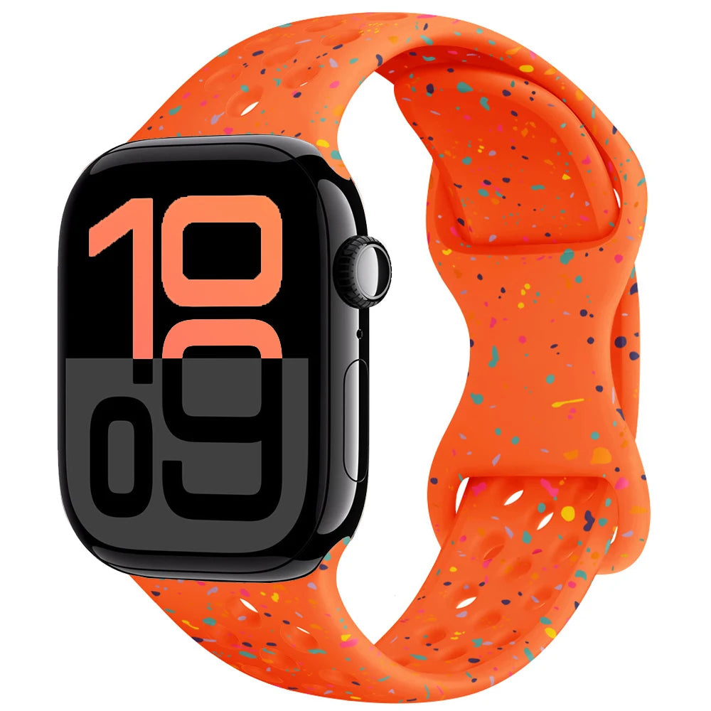 Silicone Apple Watch Strap - Breathable Wristband for Watch 11/10/9/8/7 Ultra 3/2 SE Series 49mm-41mm