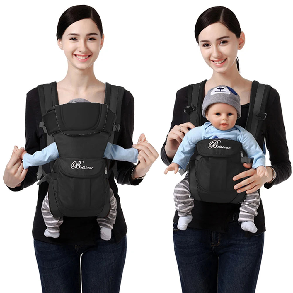 4-in-1 Ergonomic Baby Sling Carrier - Adjustable Backpack Carrier for Newborns to Toddlers
