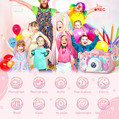 1080P HD Kids Digital Camera — Toddler Video Camera with 2.0-inch Screen & Silicone Case