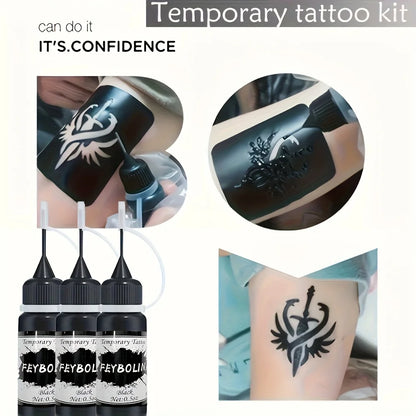 Long-Lasting Black Henna Temporary Tattoo Gel – Multi-Pack Body Art for Festivals, Parties & Role Play (1/3/5pcs)