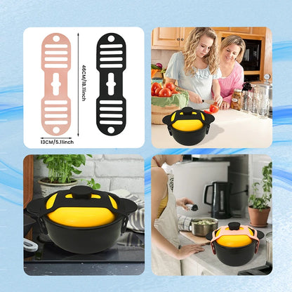 Lid Latch Reusable Universal Lid Strap – Secure Lids for Pots, Pans & Dishes for Easy Transport