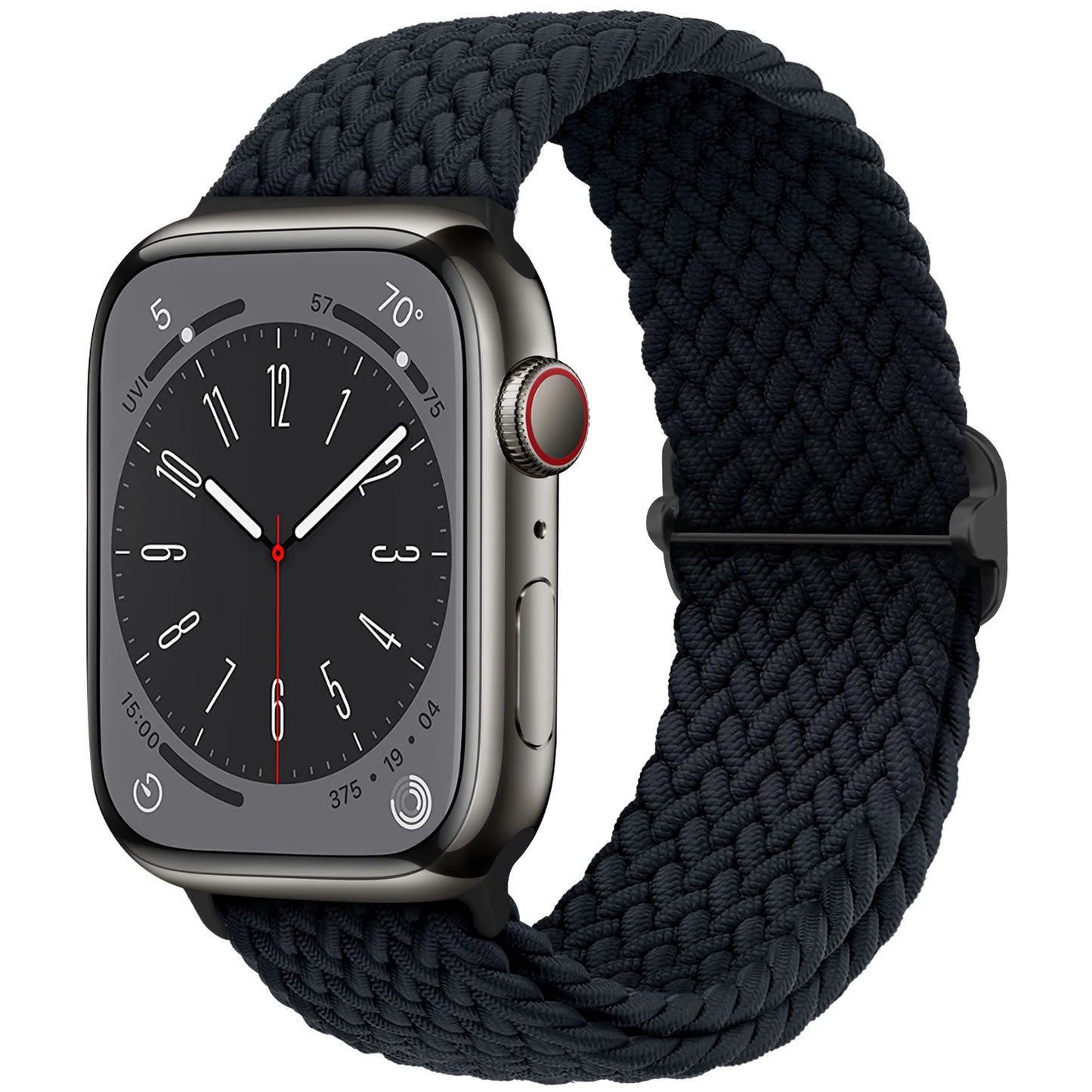 Braided Solo Loop Apple Watch Band – Stretch Nylon Bracelet Strap for Series SE, 6–11 & Ultra 2 (40mm–49mm) Adjustable Correa