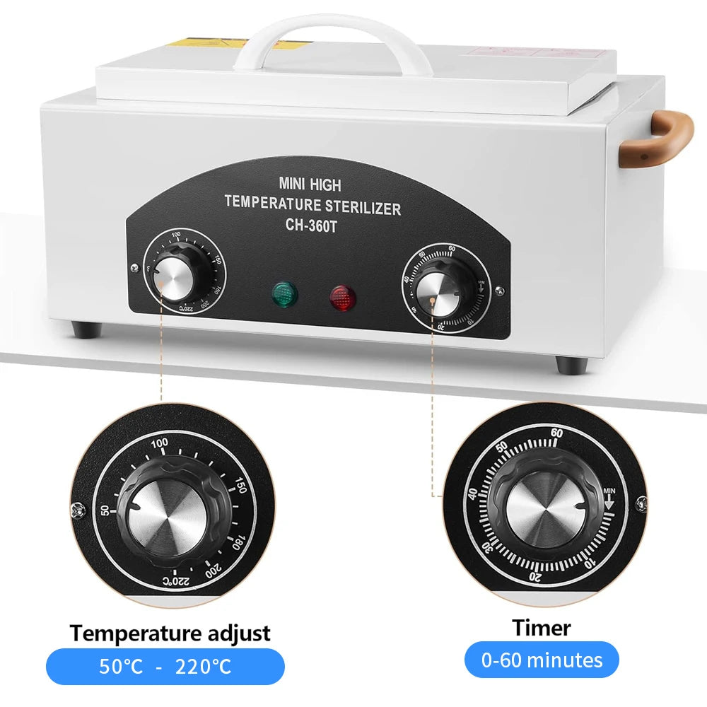 300W Metal Tools Sterilizer - High Temperature Dry Heat Sterilizer for All Metal Nail Tools