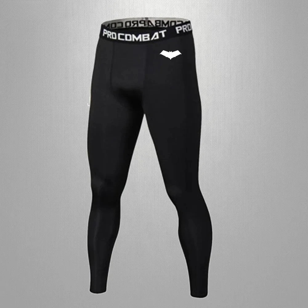Men’s Summer Casual Compression T-Shirt — Quick-Dry Bat Print Fitness, Gym, MMA Rashguard Workout Tee