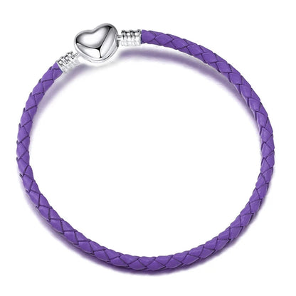 BAOPON 9-Color Leather Charm Bracelet - DIY Chain Jewelry Gift for Women & Girls